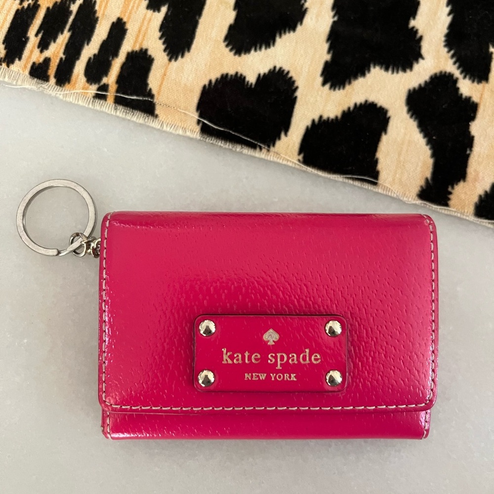 Kate Spade Fuchsia Leather Keychain Wallet